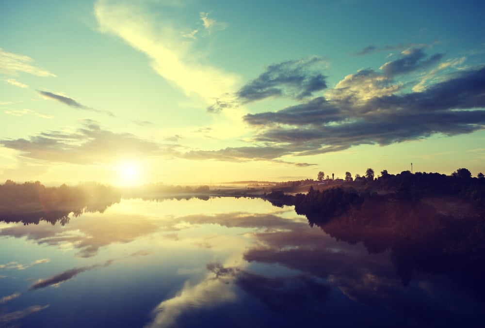 sunset on the river